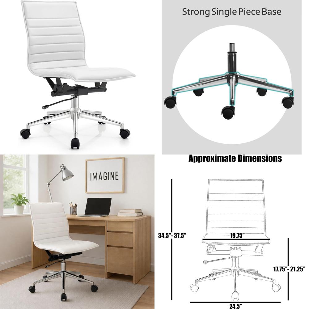 Leather Desk Pad - Gewatteerde bureaustoel van PU-leer met geribbelde