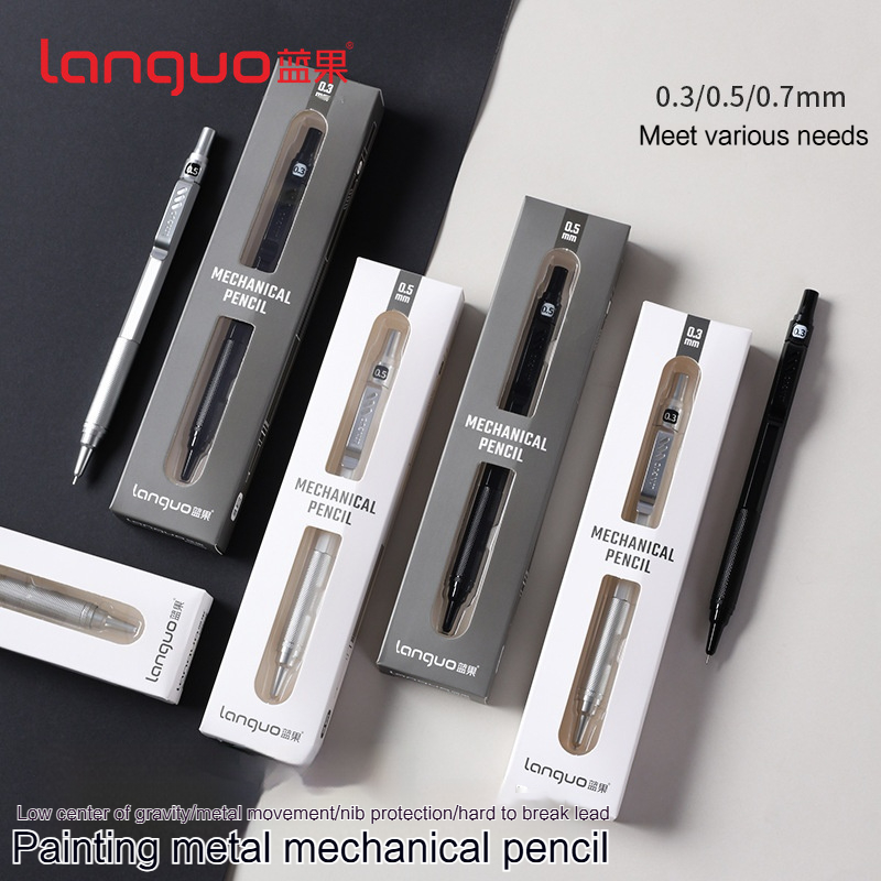 Mechanical Pencil 0.3 - Languo Automatisch Vulpotlood Met Gum Metaal